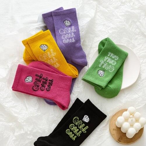 Trendy Embroidery Short Womens Socks Fashion Jacquard Letter Soft Combed Cotton Streetwear Casual Harajuku Sports Cycling Socks