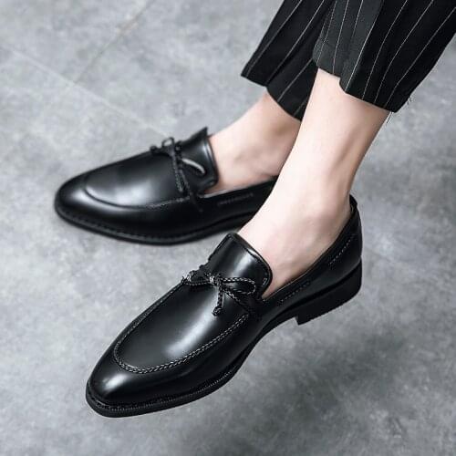 Casual Shoes Moccasins For Men Loafers Mules 2020 Fashion Shoes Leather Trend Black Casual Dress Mens Mens Hippie