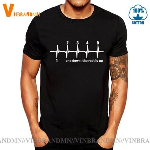 1N23456 Motorcycle heartbeat T shirt men Funny MTB Biker Pulse T-shirts One down The rest is up Only A bike understand Tee shirt