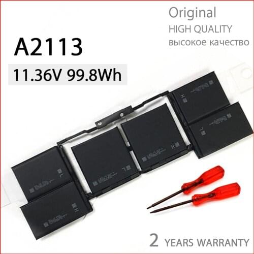 Genuine new A2113 laptop Battery For Apple Macbook Pro A2141 16'' Inch 2019 MVVJ2 MVVL2 MVVM2 610-00533 11.36V 99.8WH/8790mah