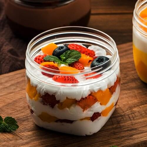 10pcs High Quality Net Red Aluminum Lid Cake Jar Dessert Packaging Box Transparent Ice Cream Sauce Pudding Yogurt Plastic Box