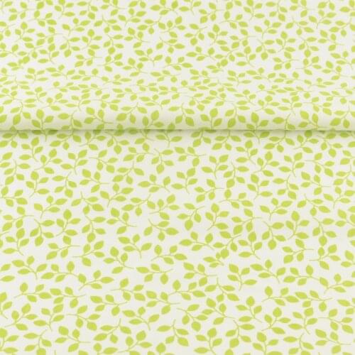 Bedding Scrapbooking 100% Cotton White Fabric Green Leaves Designs Sewing Cloth Decorations Quilting Patchwork Tecido Cloth CM