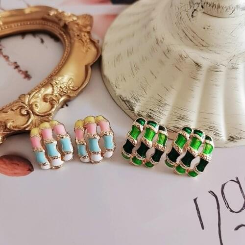 Mixed Colors New Design Fashion Earrings, Glazing Colorful Bricons For Women Girl