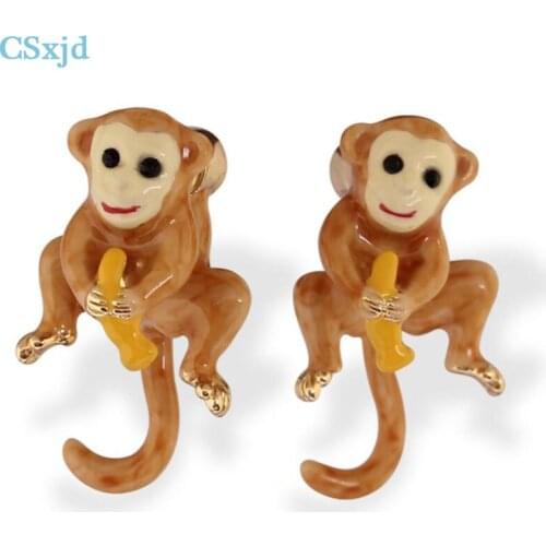 CSxjd Exquisite Enamel glaze Cute little monkey Earrings High quality unique personality Earrings