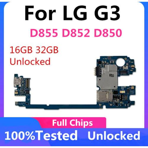 Unlocked Motherboard For LG G3 Motherboard D855 D852 D850 VS985 LS990 original Mainboard with Android OS System