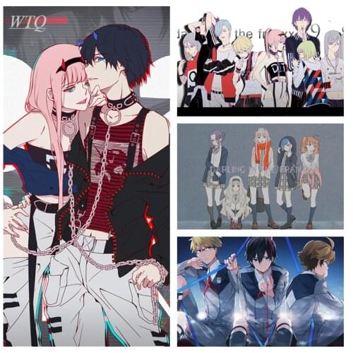 Darling In The Franxx | Hiro X Ichigo X Zero Two Retro Posters Canvas Painting Anime Posters Picture Wall Art Home Decor Posters