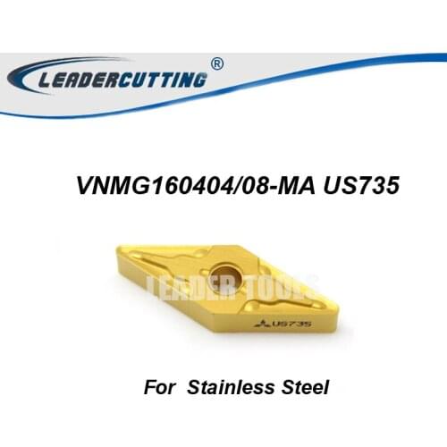 VNMG160404/VNMG160408-MA/MS US735*10pcs Original Carbide Turning Inserts,Cutting Blades for MVQNR/MVJNR/MVVNN,Stainless Steel