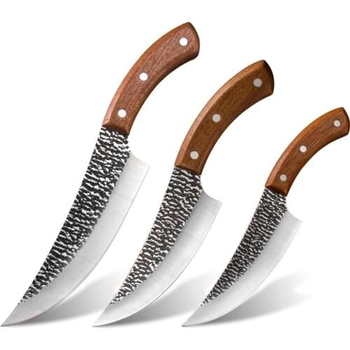 XYj 5'' 6'' 7'' Forged Chef Knife High Carbon Sharp Blade Kitchen Knives Gift Box Survival Outdoor Tool Hiking Camping Knife