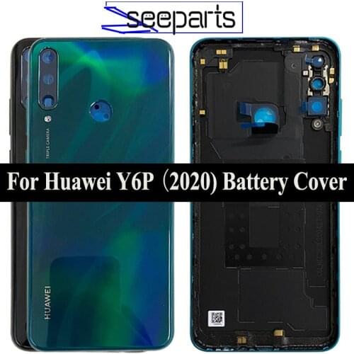 For Huawei Y6p MED-LX9 MED-LX9N Back Cover Rear Battery Door Housing Replacement For Huawei Y6p 2020 Battery Cover