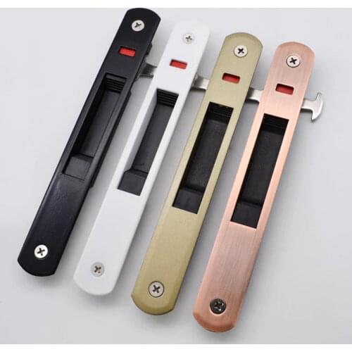 Aluminum alloy Sliding Door Lock Glass window Push-pull automatic gate hook locking Single side bronze black white door Hardware