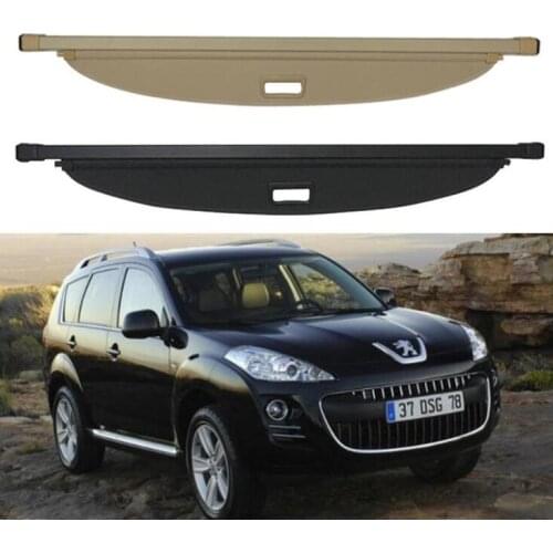 High Quality Rear Trunk Security Screen Privacy Shield Cargo Cover For Peugeot 4007 2007 2008 2009 2010 2011 2012 (Black/Beige)