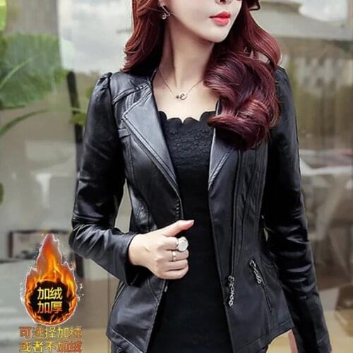 Female Jackets 2021 Women Spring Autumn New Styles Are Thin All-Match Motorcycle Leather Jackets Leather Women Jackets Korean C7