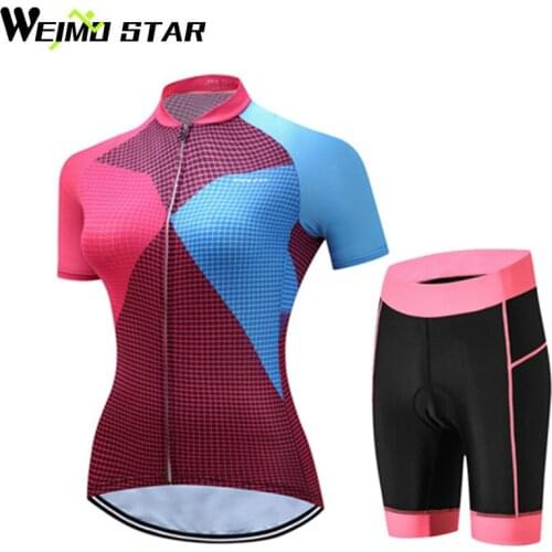 WEIMOSTAR Team PRO Women MTB Cycling Jersey Shorts Bike Short Sleeve Shirts Bicycle Sportswear Bike Ropa Ciclismo Cycle Clothing
