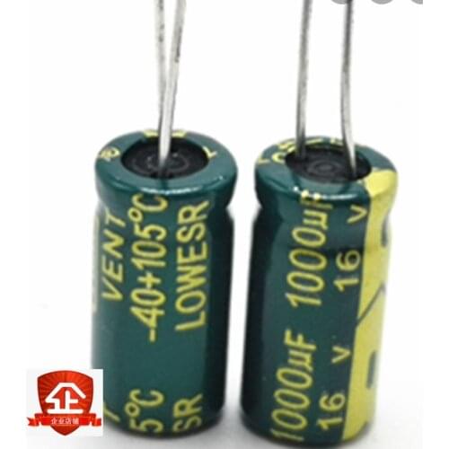 10 pcs Aluminum electrolytic capacitor 1000 uF 16 V 8* 16 mm frekuensi tinggi Radial Electrolytic kapasitor
