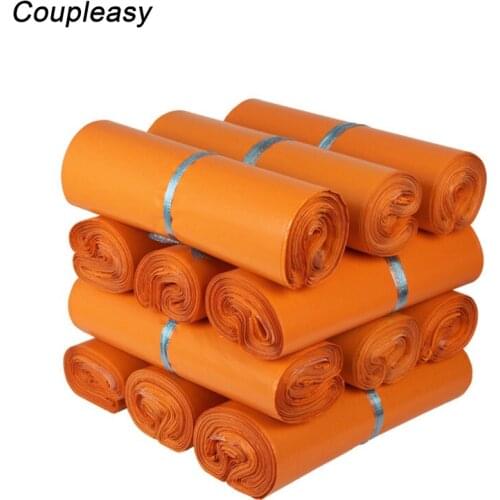 100Pcs/Lot Orange Color Plastic Envelope 8 Sizes Shipping Bags Mailer Waterproof Courier Shipping Envelopes Thicken Post Bags