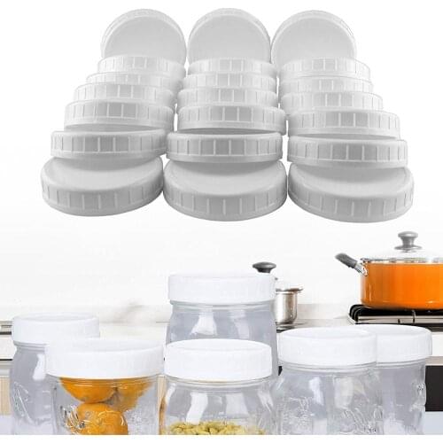 12pcs Mouth Lids Mason Jar Lids Plastic Storage Caps for Mason Canning Jars and More, Standard, Diameter 70mm
