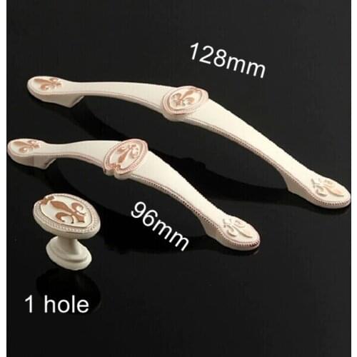 128mm fashion Kitchen Cabinet handles gold drawer pull ivory white cupboard drawer Dresser wardrobe Furniture Handle pull knob