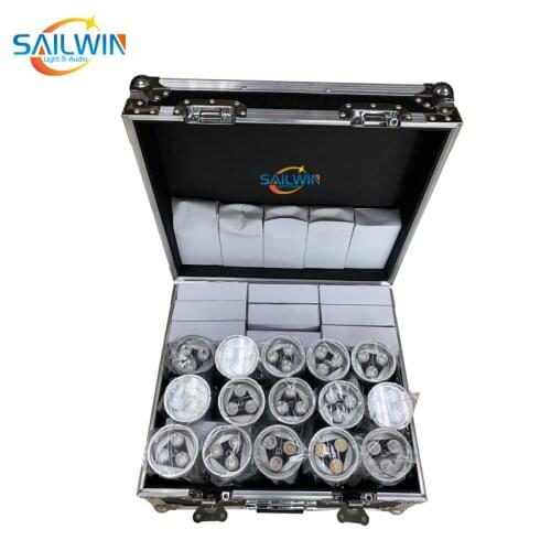 15X LOT New Epin 9W C-ree 3200K WW/CW Battery Powered IRC Wireless LED Pinspot Light DJ LED Par Light With Charging Flight Case