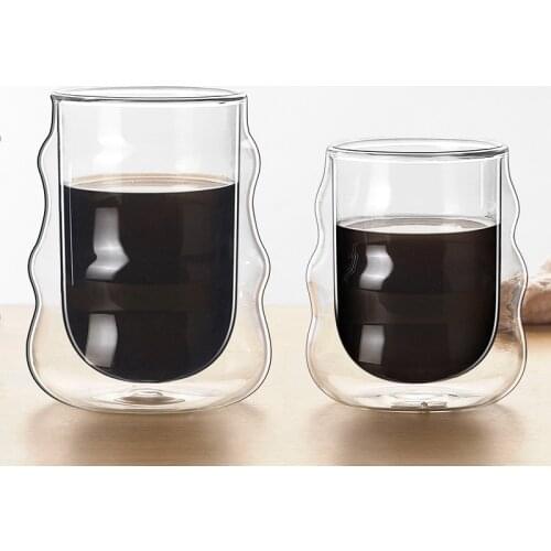 200ml/300ml Coffee latte mocha creativity cups Beer wine glasses Drinking champagne glass Whiskey cup Tea mug Double wall mugs