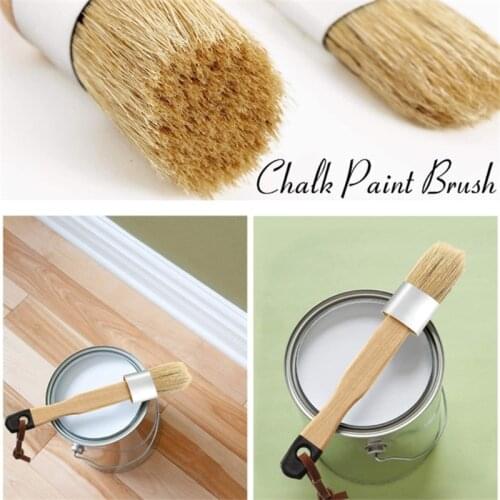 3 Pcs/Set Ergonomic Handle Chalk Wax Paint Brushes Bristle Stencil Brush Tool D2TD