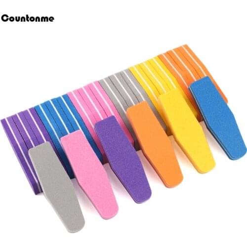 50Pcs Double Sided Buffer Buffing Mini Sponge File 100/180 Acrylic Pedicure Manicure Diamond Buffer Block Sanding File Tools