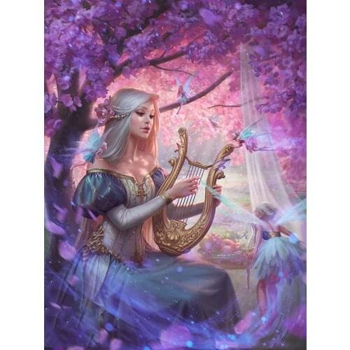 5D diamond painting Full square wall stickers Cuadros haft diamentowy Cross stitch kit set Cartoon woman art Mosaic animal Fairy