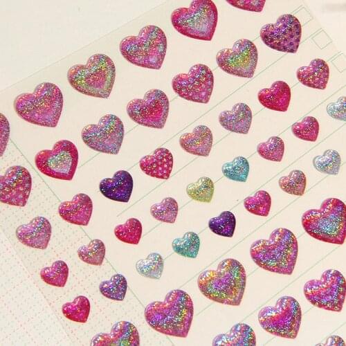 Glitter Magic Crystal Love Star Sticker 3D Shiny Gem Three-Dimensional Sticker Phone Notebook Diary DIY Gift Decoration For Girl