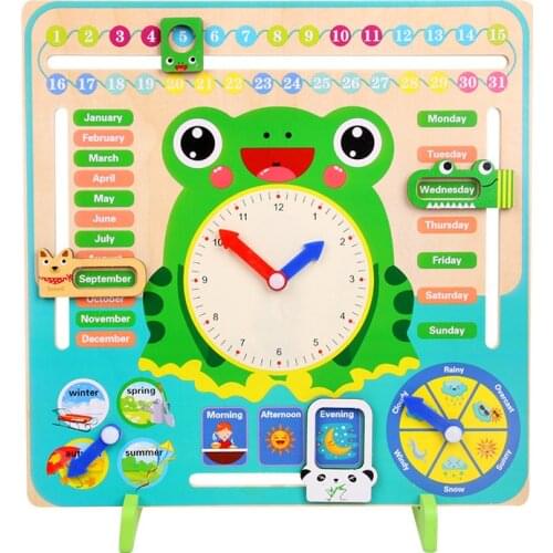 Montessori Children Wooden Toy 7 IN 1 Time Cognitive Busy Board for 1 2 3 4 Years Old Kids Preschool Learning Educational Toy