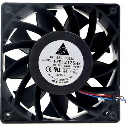For delta FFB1212SHE 12cm 120MM 120*120*38MM 12V 2.25A DC cooling case server fan