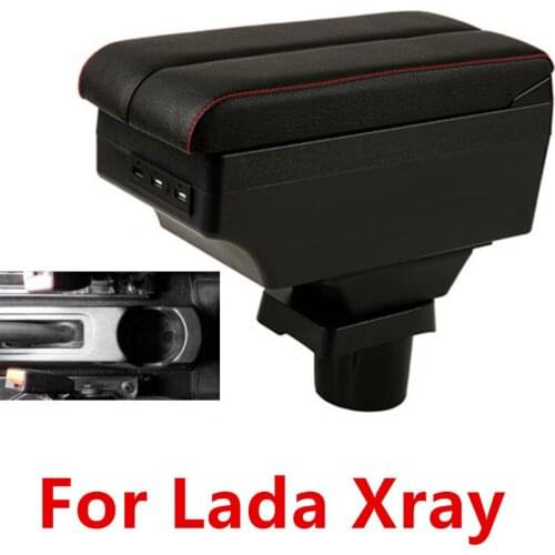 For Lada Xray armrest box double layer with usb interface