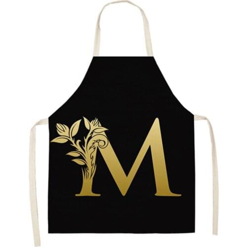 26 English Letters Series Fashion Sleeveless Cotton Linen Apron Apron For Woman Men Kids Kitchen Cooking Baking barbecue Apron
