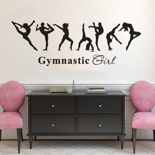 Gymnastics Girl Wall Sticker For Nursery Child Room Decor Ballet Dancer Vinyl Wall Decals For Kids Playing Room Wallproof Y093