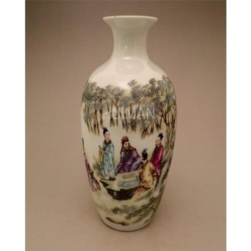Elaborate Porcelain Hand Painting Flower Vase Crafts Home Decoration China