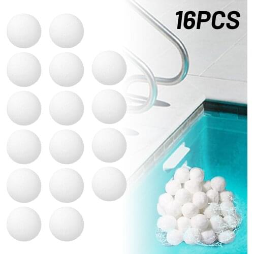16PCS 60mm Spa Sponge Ball Swimming Pool White Absorbs Oil Cleaner For Hot Tub Swimming Pools Hot Tubs Spas Tool Filter Sponge