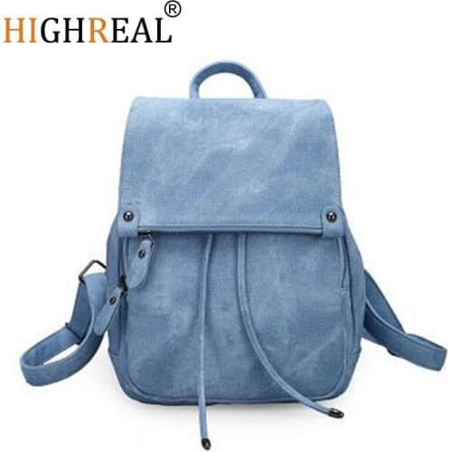 HIGHREAL Women Backpacks Womens PU Leather Backpacks Female School Shoulder bags Teenage Girls College Student Casual Bag J110
