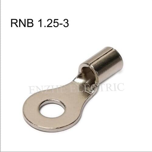 1000PCS insulated ring terminal RNB1.25-3/4/5/6 AWG22~16 Imax 19A 0.5-1.5mm2 O-shaped round cold-pressed terminal copper lug