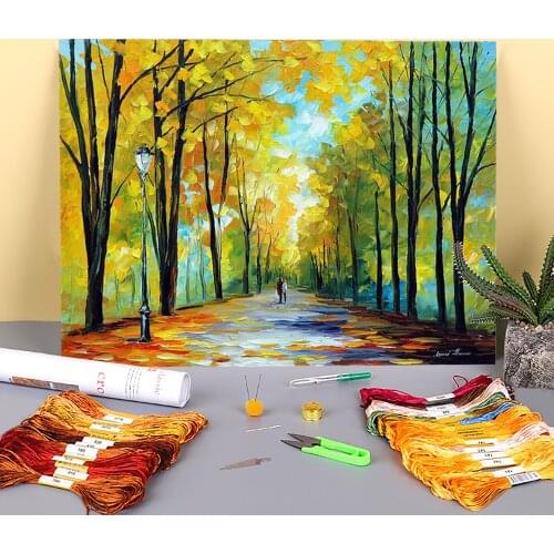 Happy Morning Printed Canvas 11CT Cross Stitch Embroidery Patterns DMC Threads Craft work Handicraft Sewing Package