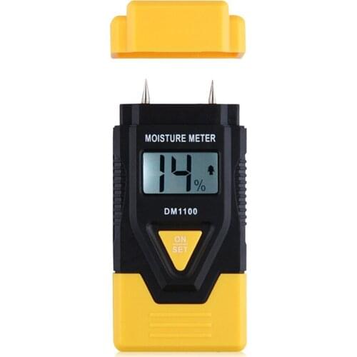 MINI 3 in 1 Wood/ Building material Digital Moisture Meter, Sawn timber, Hardened materials and Ambient temperature (°C/°F) (Yel