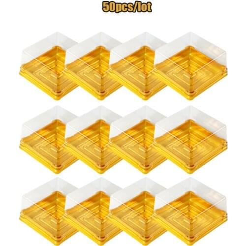 50 Pcs Mini Square Moon Cake Container Wedding Party Favor Boxes 50g Mooncake
