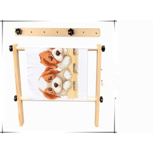 40*40cm Adjustable Hand Turn Rotating Wooden Tapestry Cross Stitch Embroidery Frame Sewing Craft Tool Chinese Cross Stitch Kit