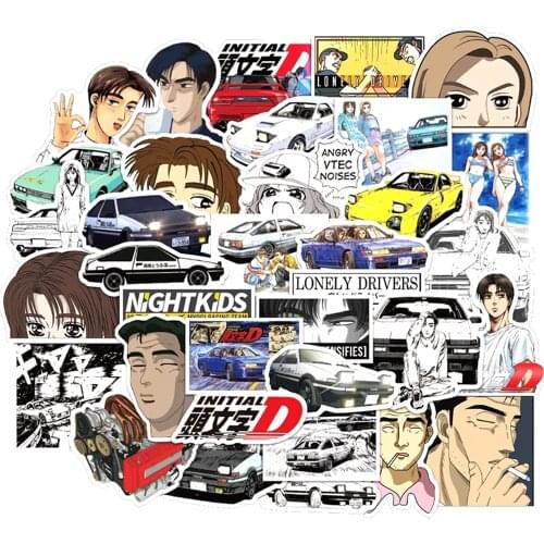 10/30/50pcs/pack Initial D Japanese anime Graffiti Stickers Lable For Cars Motorcycles Childrens toys Decal Luggage Skateboards