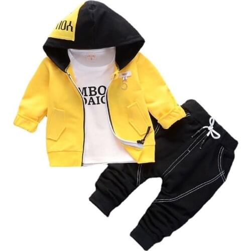 New Spring Autumn Baby Boys Girls Clothes Children Cotton Coat T Shirt Pants 3Pcs/sets Toddler Fashion Clothing Kids Tracksuits