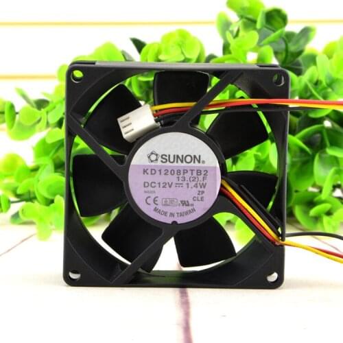 New original 8025 double ball 8cm8 cm chassis fan 12V KD1208PTB2-6