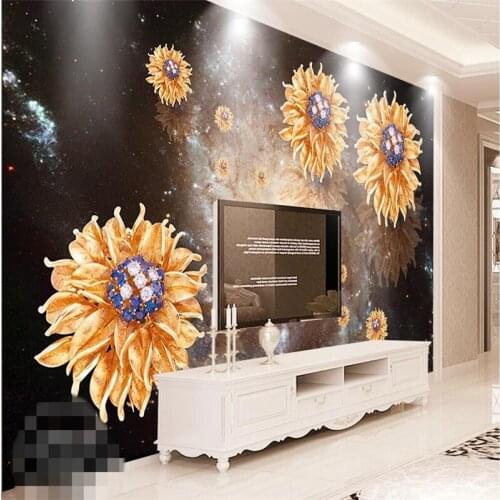 Beibehang papel de parede Custom Wallpaper Wall Sticker 3D Large Wallpaper Galaxy Sky 3D 3D Space Jewelry TV Wall Background