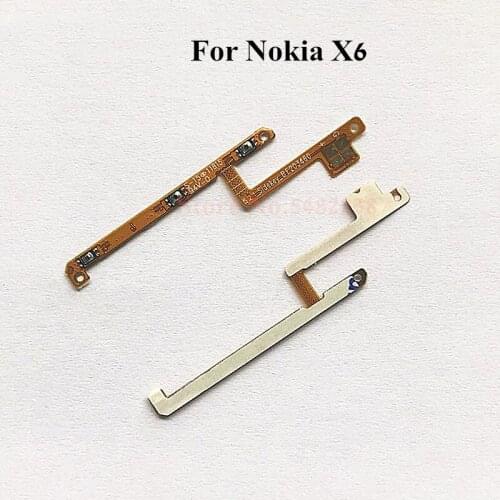 Original Power ON OFF Volume Buttons Flex cable For Nokia X6 Power Switch Side Key connector For Nokia X6