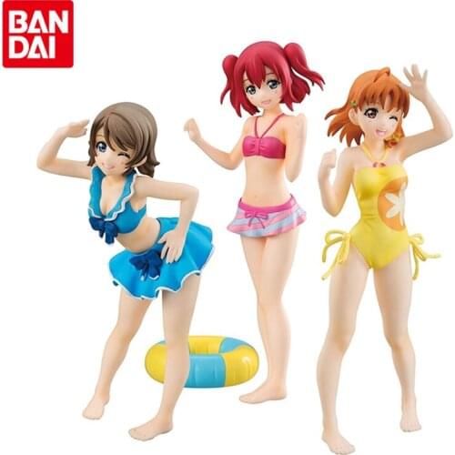 Bandai Genuine Gacha Portraits LoveLive!Sunshine!! Watanabe You Kurosawa Ruby Swimsuit Kawaii Anime Action Figures Model Toys