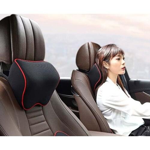 Car Seat Headrest Pad Memory Foam Travel Head Neck Rest Cushion Auto Mesh Pillow