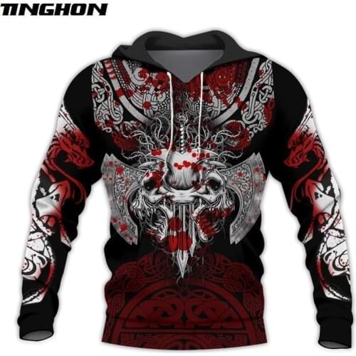 Viking Warrior Tattoo 3D Printed Shirts casual 3D Print Hoodies/Sweatshirt/Zipper Man Women satan Tattoo 08