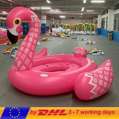 Pvc Inflatable rowing boat inflatable big island flamingo unicorn peacock increase thickening six people island floating row