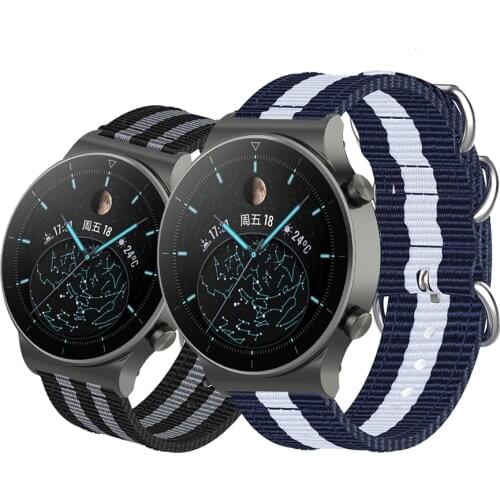 22mm Watch Strap for Huawei Watch GT 2 Pro Nylon Canvas Replacement Band for Huawei Smart Watch GT/GT2 46mm Bracelet Watchband